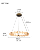 Modern Pearl Alabaster Necklace Circle Double Chandelier by dimming