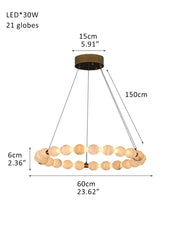 Modern Pearl Alabaster Necklace Circle Triple Chandelier with Dia 60+80+100cm