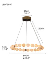 Modern Pearl Alabaster Necklace Circle Double Chandelier by dimming
