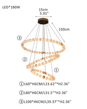 Modern Pearl Alabaster Necklace Circle Double Chandelier by dimming