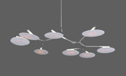 9-light Branching Disc Custom Made Flush mount -- Brushed Brass / Porcelain