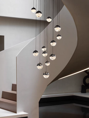 Luminous Crystalline-Acrylic Orbs Chandelier