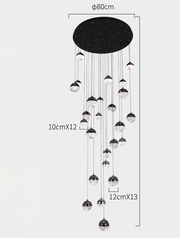 Luminous Crystalline-Acrylic Orbs Chandelier
