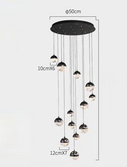 Luminous Crystalline-Acrylic Orbs Chandelier