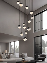 Luminous Crystalline-Acrylic Orbs Chandelier