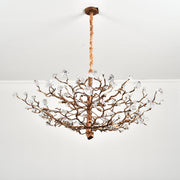 Livio Gemstone Branch Brass Round Chandelier