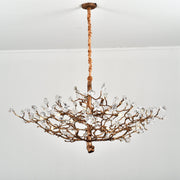 Livio Gemstone Branch Brass Round Chandelier