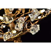 Livio Gemstone Branch Brass Round Chandelier