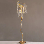 Modern Gold Crystal Droplet Branch Standing Floor Lamp