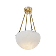 Moon' Alabaster and Brass Pendant Lamp