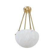 Moon' Alabaster and Brass Pendant Lamp