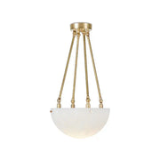 Moon' Alabaster and Brass Pendant Lamp