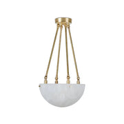 Moon' Alabaster and Brass Pendant Lamp