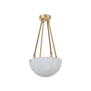 Moon' Alabaster and Brass Pendant Lamp