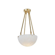 Moon' Alabaster and Brass Pendant Lamp