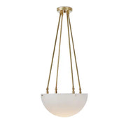 Large 'Moon' Alabaster and Brass Pendant Lamp