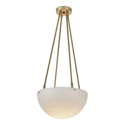 Large 'Moon' Alabaster and Brass Pendant Lamp