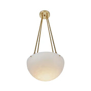 Large 'Moon' Alabaster and Brass Pendant Lamp