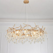 Modern Round Small Water Drop Branch Chandelier