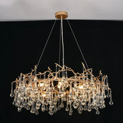 Modern Round Small Water Drop Branch Chandelier