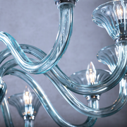 Marcella Venetian Blue Glass Chandelier 43