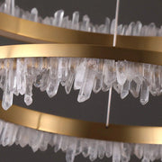 Minimalistic Crystal Quartz LED Chandelier