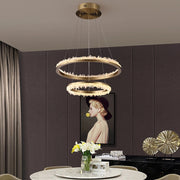 Minimalistic Crystal Quartz LED Chandelier