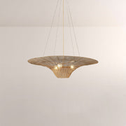 Liora Woven Antique Brass Caping Chandelier 36