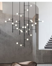 Modern Multi-Arm Opal Chandelier