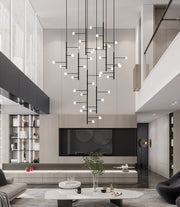 Modern Multi-Arm Opal Chandelier