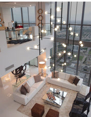 Modern Multi-Arm Opal Chandelier