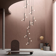 Modern Multi-Arm Opal Chandelier