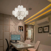 Murano Chandelier 36 White Disks