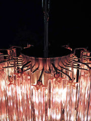 Murano Chandelier – Quadriedri – 46 prisms – Pink