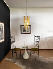 Murano Spiral Prism Glass Chandelier