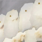 Alabaster Flakes Round Chandelier -Rod