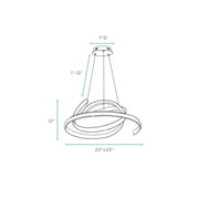 Oslo LED Adjustable Chandelier // Chrome