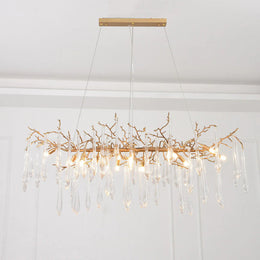 Postmodern Crystal Creative Linear Branch Chandelier