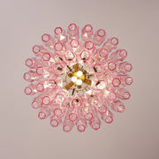 Pink Murano Glass Prism Chandelier