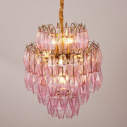 Pink Murano Glass Prism Chandelier