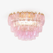 Poliedri Murano Pink Ceiling Light