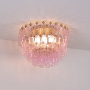 Poliedri Murano Pink Ceiling Light