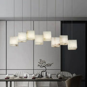 Alabaster Cubic Linear Chandelier