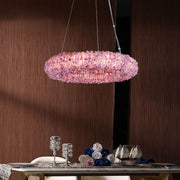 Purple Primary Crystal  Round Chandelier 20.5