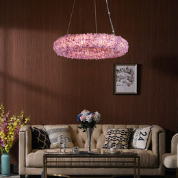 Purple Primary Crystal  Round Chandelier 20.5