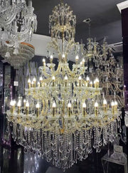 Oversized Luxury Traditional Gold/Chrome Candle Branch Crystal Chandelier