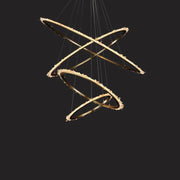 Cervine Modern Rock Crystal Ring Round Chandelier Cluster