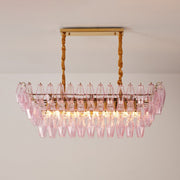 Rose Prism Glass Chandelier