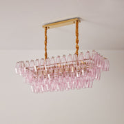 Rose Prism Glass Chandelier