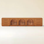 Rowan Arched Oak Modular Media Console - 3 Cabinets - Themodhome product image 01